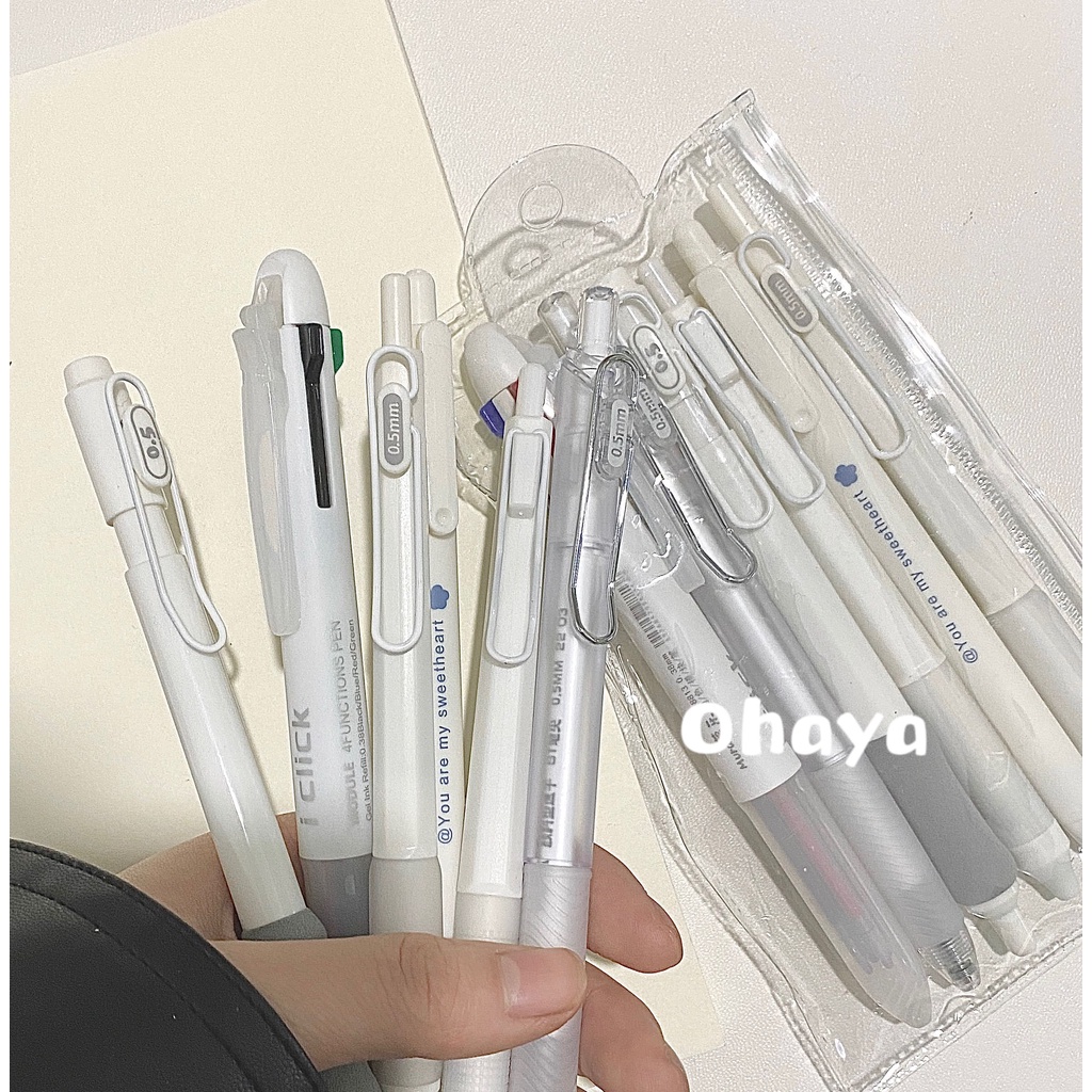 Ohaya Mura White Angel Series Pen Nib ST 0.5mm Black Gel Refils Podem ...