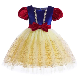 3-10 Anos Vestido De Princesa Branca , Infantil Menina Disney Cosplay Laços Saia De Tule , Festa De Aniversário Do Festival Infantil , Fantasias De Luxo Para Menina