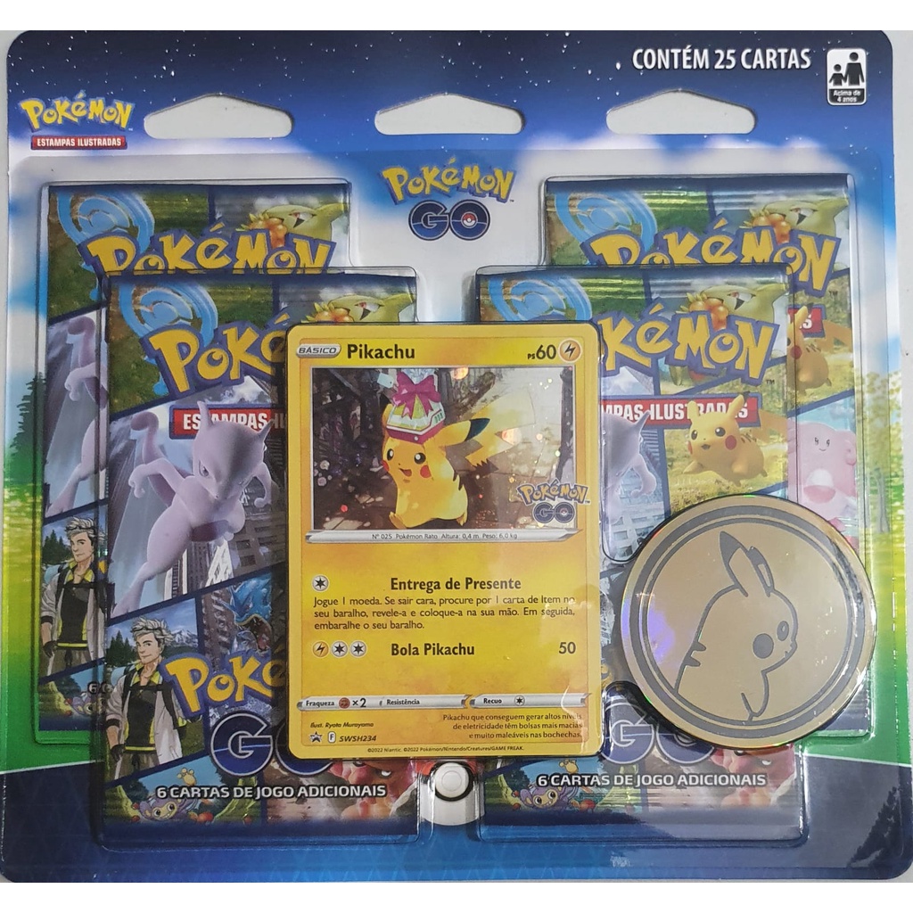 6 Cartas Pokémon originais Copag para coleção + 1 carta Pikachu - Escorrega  o Preço