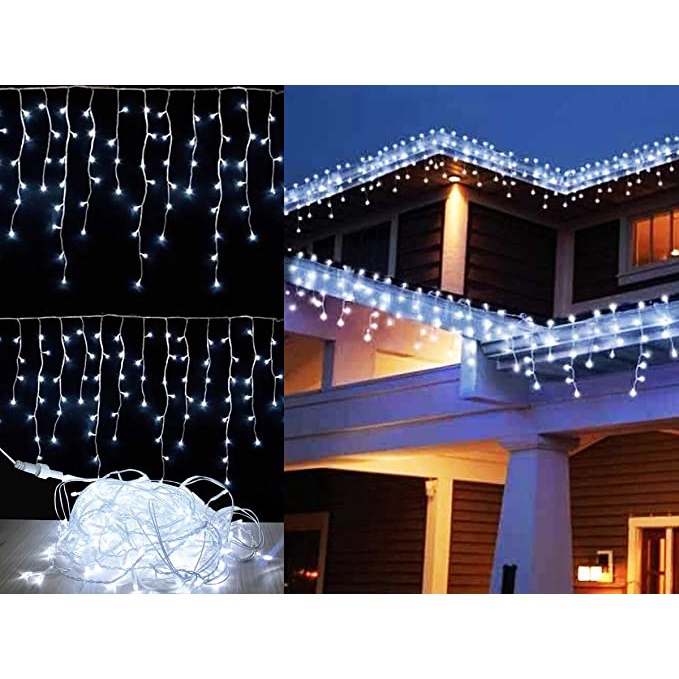Cascata de Led Pisca Pisca 10 Metros 400 Luzes de Led Enfeites ...