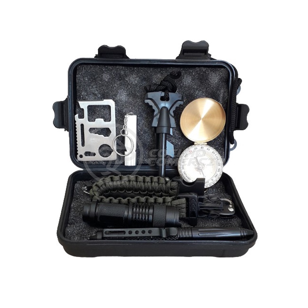 Conjunto Brillante Torcia LED para Atividades Camping Selva Kit de Sobrevivência TZ-1 Acampar