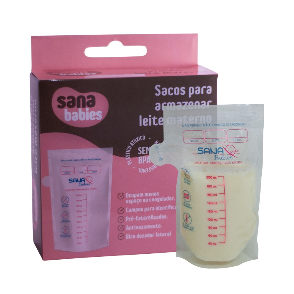 Saco para armazenamento de Leite Materno 200ml - 18 Unidades | Shopee ...