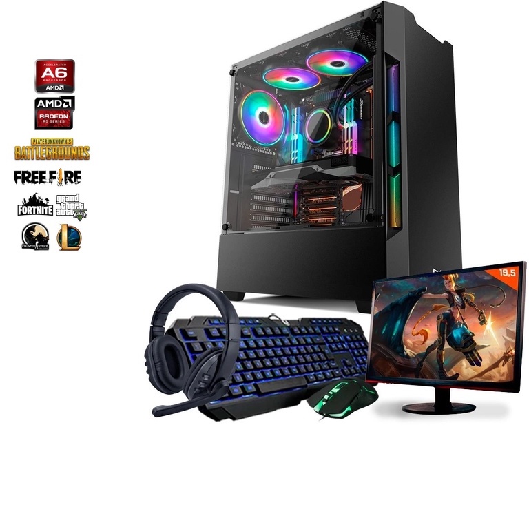computador cpu gamer i3 completo 8gb ddr3 wifi ssd128g+hd500gb roda autocad sketchup corel csgo et2 lol dota2 roblox free fire gta5