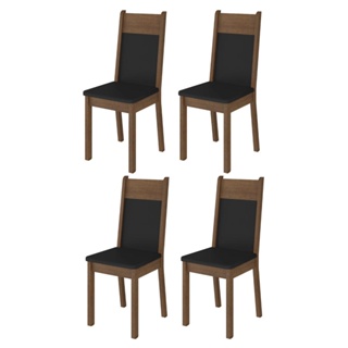 Kit 4 Cadeiras de Jantar 4280 Madesa Rustic/Preto