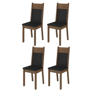 Kit 4 Cadeiras de Jantar 4280 Madesa Rustic/Preto