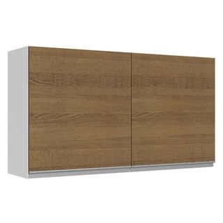 Armário De Cozinha Aéreo 100% MDF 120 cm 2 Portas Branco/Rustic Acordes Madesa em Oferta na Shopee