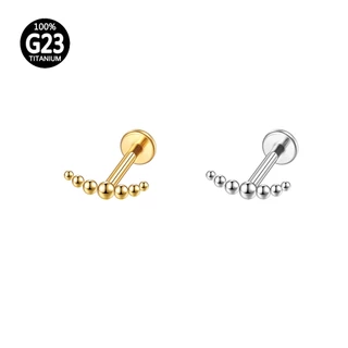 Piercing Labret Titânio Bolinhas | Helix, Tragus, Conch, Nariz, Boca-Medusa e Outros