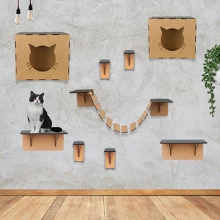 Melhores kits playgrounds de gato escadinha ponte nicho prateleira Parquinho Diversão Pet