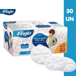 Absorvente Para Seios Affagio Com 30 Unidades Toque Macio Para Amamentação Pós Parto