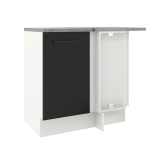 Balcão de Canto Madesa Agata 1 Porta - Branco/Preto