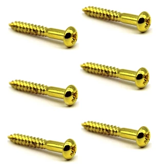 Parafuso DOURADO de fixar ponte guitarra strato 6 unidade