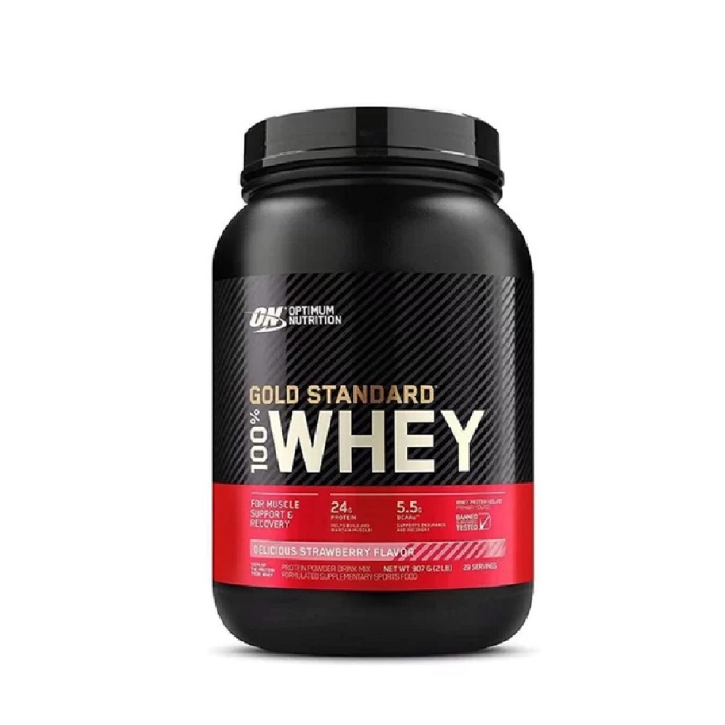 Whey Protein 100% Gold Standard 907g  Optimum Nutrition – Morango