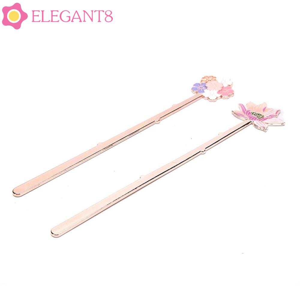 ELEGANT Leitura Assistente Criativa Página De Metal Etiquetas Marcadores Alunos De Flores Lotus Suprimentos Escolares Coloridos Suporte De Livros Sakura