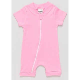 Macacão Bebê Suedine 100% Algodão com Zíper Rosa em Oferta na Shopee