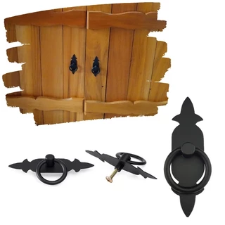 Puxador Rustico Preto Moveis Puxador losango antigo Puxado de gaveta 2 peças + Brinde