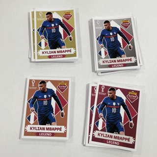 Figurinhas EXTRA STICKER Copa do Mundo 22 NEYMAR MESSI CR7 MBAPPE Completas  OURO PRATA BRONZE BORDÔ 