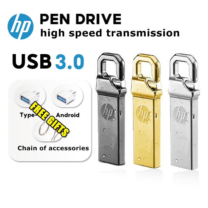 Pen Drive Usb De 2tb Hp Metal À Prova Dágua Usb30 Shopee Brasil 7130