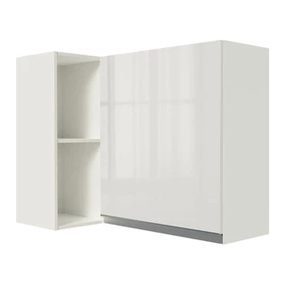 Armário Aéreo de Canto Madesa Smart 100% MDF com Adega - Porta Branco Brilho