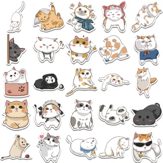 Adesivos de Gatos Fofos Engraçados - Desenho de Gato tipo Aquarela