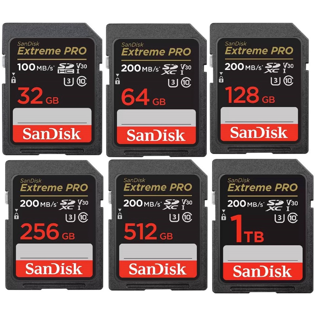 Sandisk SD Extreme Pro 200MB/s Cartão De Memória Flash 64GB 128GB
