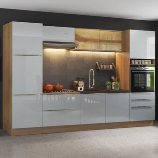 Cozinha Completa Madesa Lux com Armário e Balcão - Rustic/Cinza em Oferta na Shopee