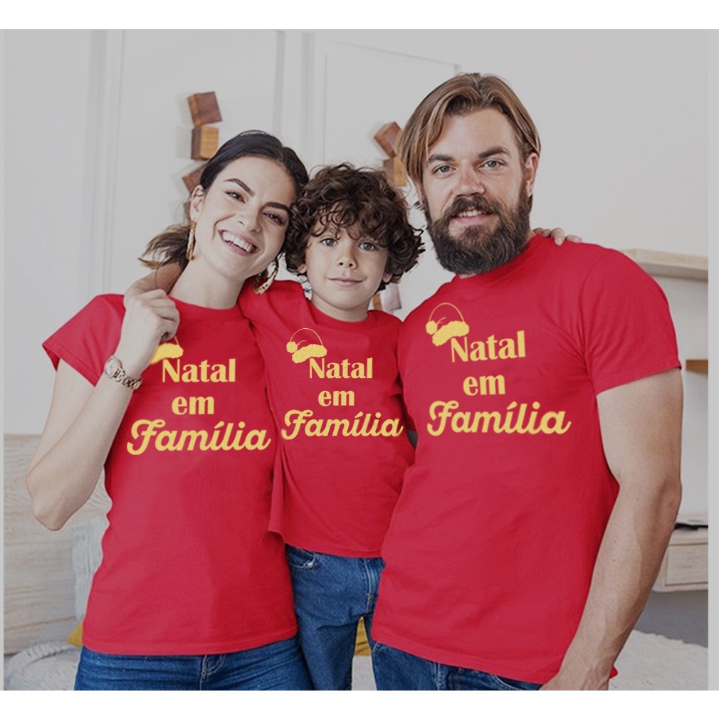 Camisetas Natal Família Personalizadas com o Sobrenome da Família - Monte  seu Kit Conjunto Camisetas Família Natalina