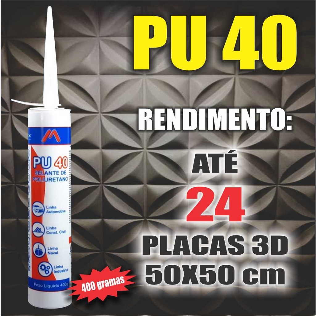 Cola PU 40 para revestimento placa de pvc 3d AUTO ADESIVAS