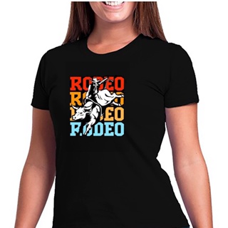 CAMISETA COUNTRY BABY LOOK 100% RODEO COR PRETA