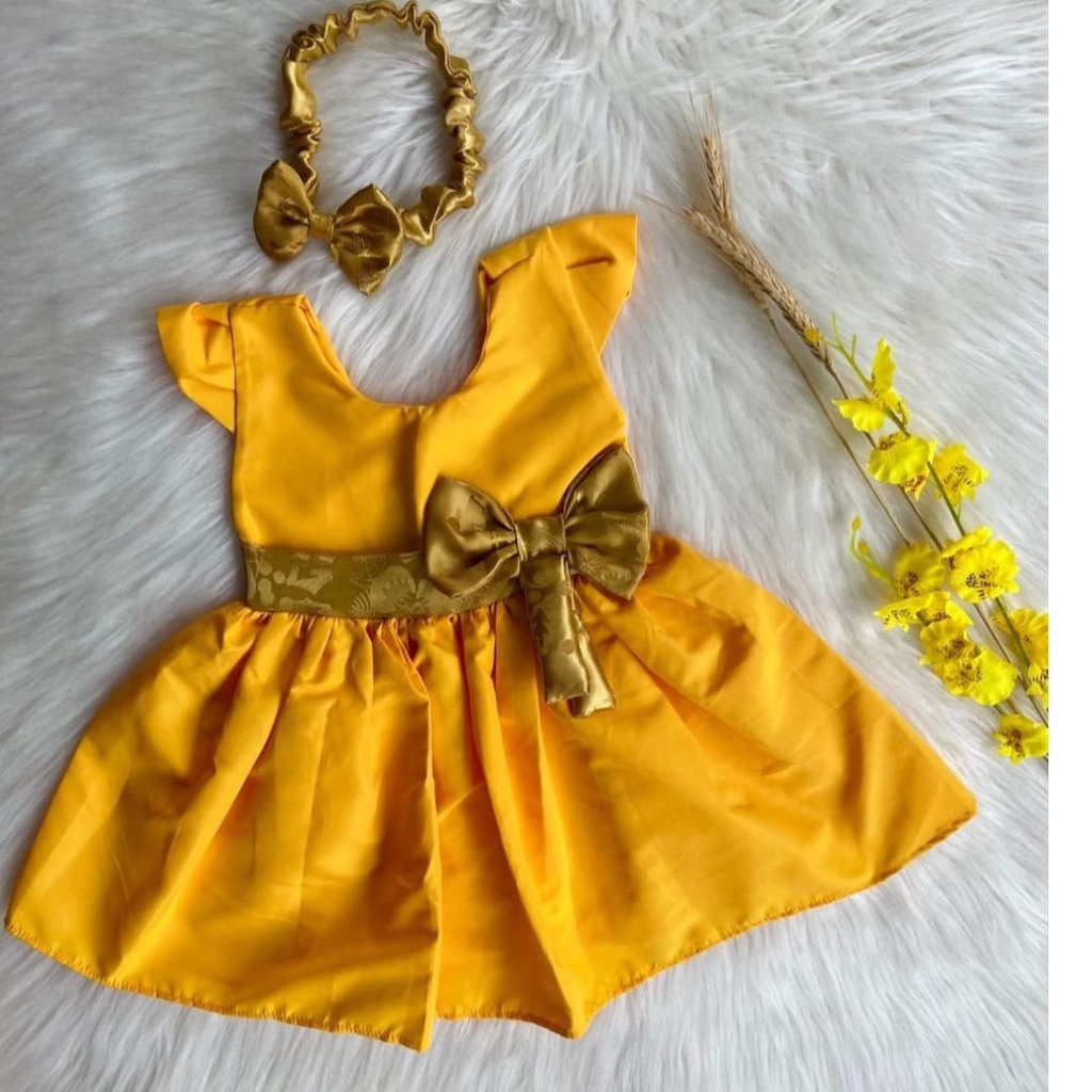 Vestido amarelo sales 2 anos