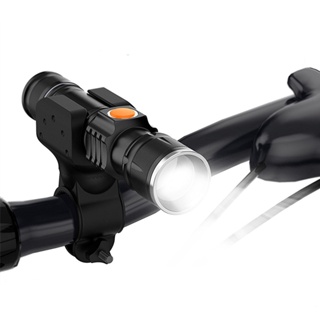 Kit Bike Lanterna LED Recarregável USB + Suporte de Lanterna Universal