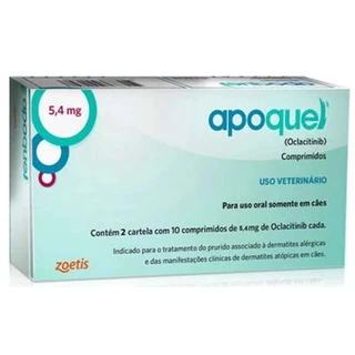 Apoquel 5,4mg 20 Comprimidos Dermatológico para Cães Zoetis