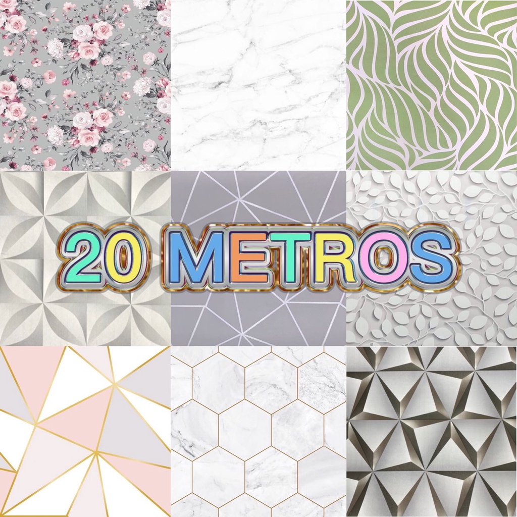 Papel de Parede 3D 20 METROS x 45CM Adesivo Autocolante para Sala, Quarto