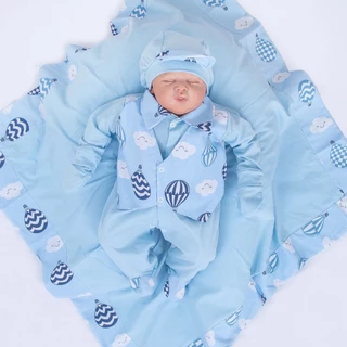 Saída Maternidade Menino Balão Azul Bebê - Roupas Para Menino