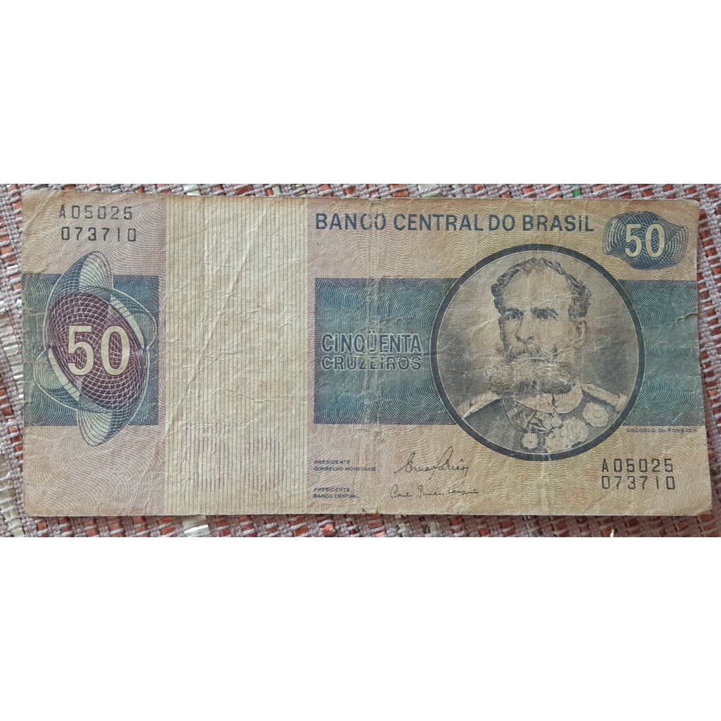 Cédula 50 Cruzeiros - 1970 - Marechal Deodoro Fonseca | Shopee Brasil