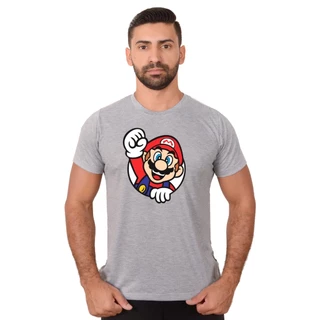 Camiseta Camisa Masculino Mario Bros Adulto Manga Curta