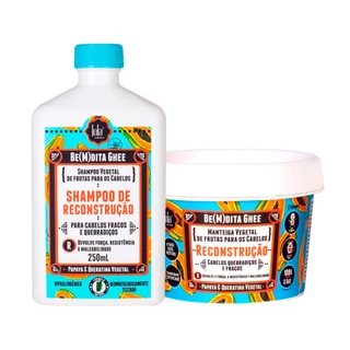 Kit Lola Cosmétics Reconstrução Be(m)dita Ghee - Shampoo e Máscara de Reconstrução 100 g em Oferta na Shopee