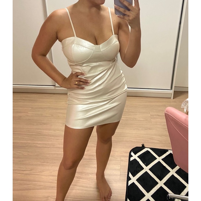 Vestido de couro store branco