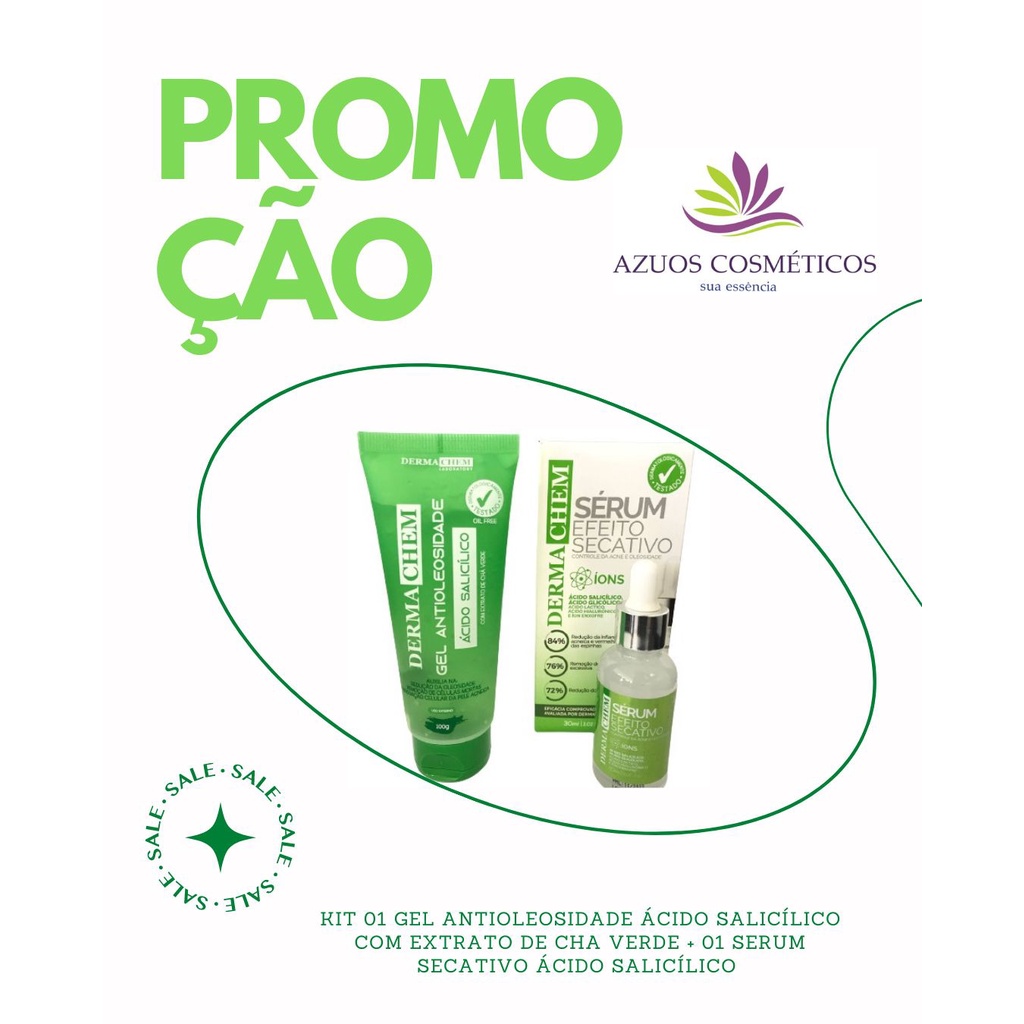 Kit 1 Gel Antioleosidade + 1 Sérum Secativo Ácido Salicílico - Dermachem