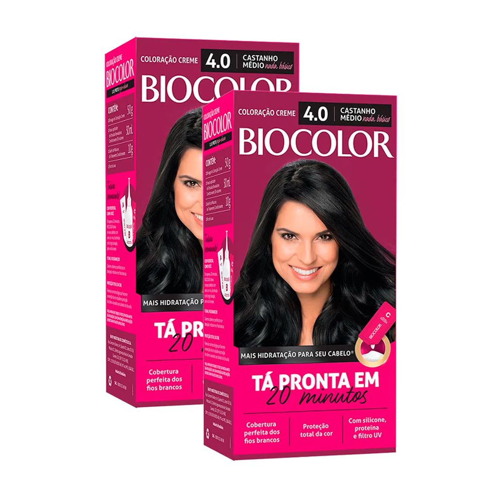 Kit 2X Tintura Creme Biocolor Castanho Malícia 4.0 Mini Kit | Shopee Brasil