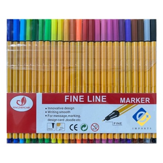 Kit com 6/12/24 cores Canetas Fine Line Ponta Fina Fineliner 0.4mm Amarela