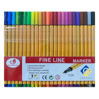 Kit com 6/12/24 cores Canetas Fine Line Ponta Fina Fineliner 0.4mm Amarela
