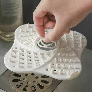 Tampa Ralo Pia, Banheiro Silicone,Com Camadas Duplas Anti Cabelos E Insetos Multiuso Antibloqueio 20X20X3