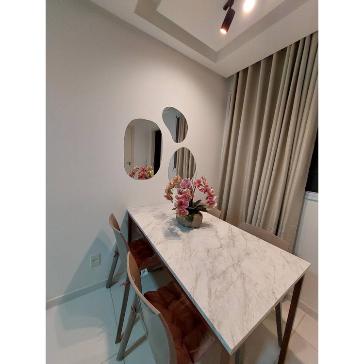 Kit Espelho Orgânico Decorativo 3 Peças Médio Grande Pequeno - Ricaly