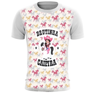 Camisa Country Infantil Criança Brutinha Caipira Menina Cavalo Estilo