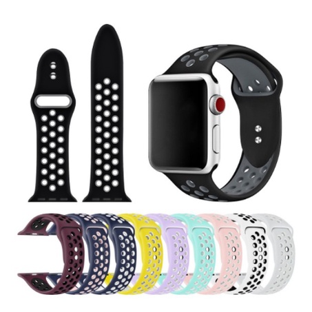 Pulseira com Furos Sport Furadinha de Silicone 38/40/41mm 42/44/45mm