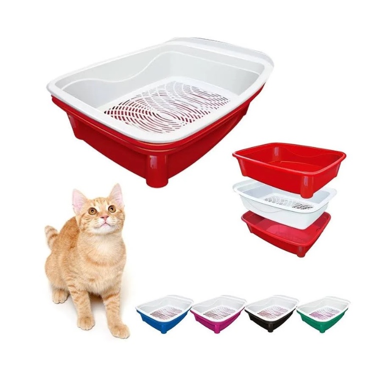 Caixa de Areia Para Gatos Higiênica 3 em 1 Original Classic Com Peneira Banheira Furacão Pet