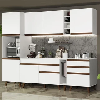 Cozinha Completa Madesa Reims 260005 com Armário e Balcão - Branco em Oferta na Shopee