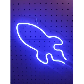 Placa Luminoso Neon De Led - Foguete 26cm x 21cm