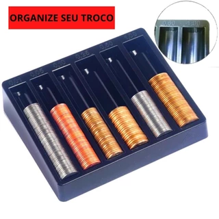 Porta Moedas para Balcão Dinheiro Caixa Gaveta Comércio Organizador Moedas