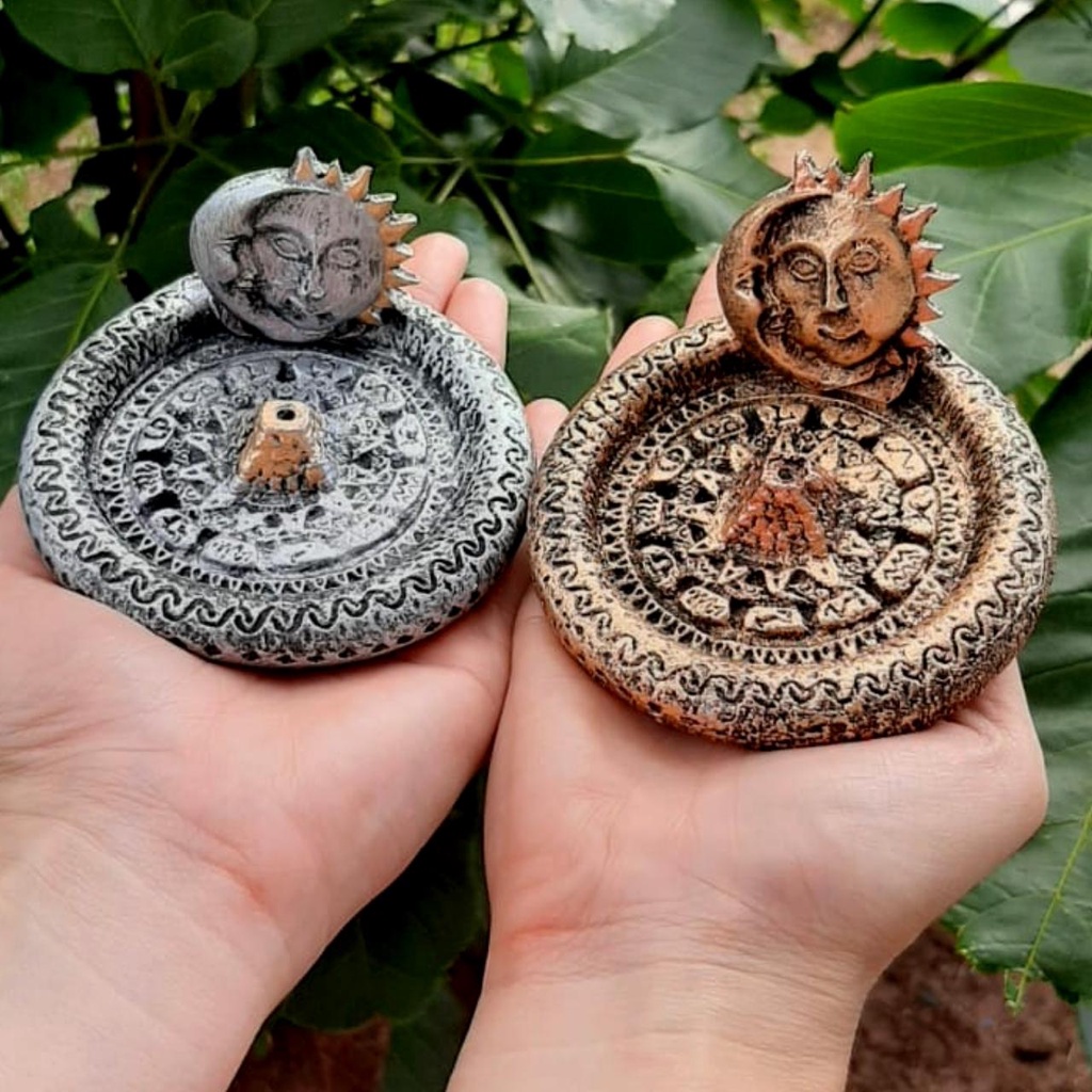 Incensario Porta incenso sol e lua